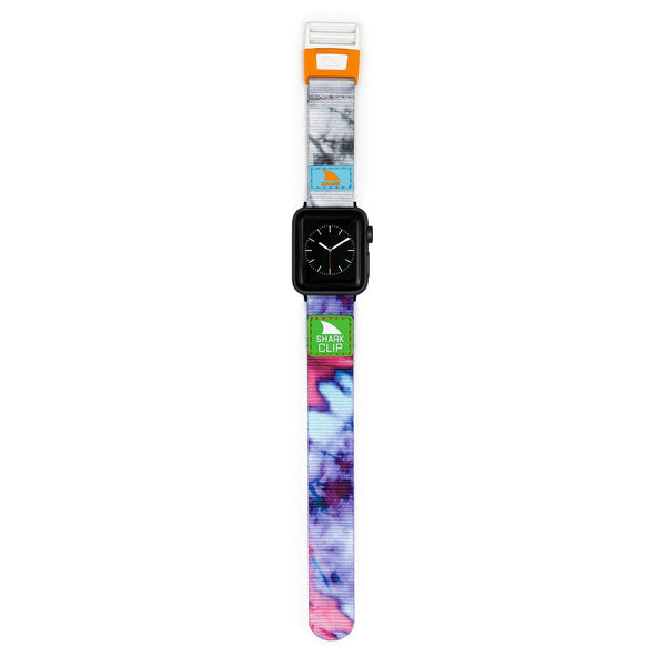 APPLE WATCH™ CLIP STRAP TIE DYE MAGENTA/BLUE